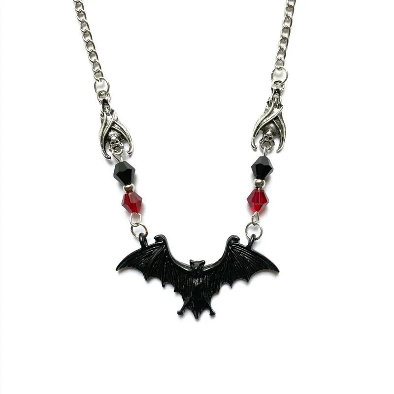 Crystal Bead Bat Necklace