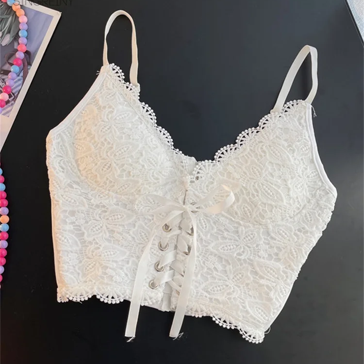 Sexy Lace Strap Crop Tops Camisole