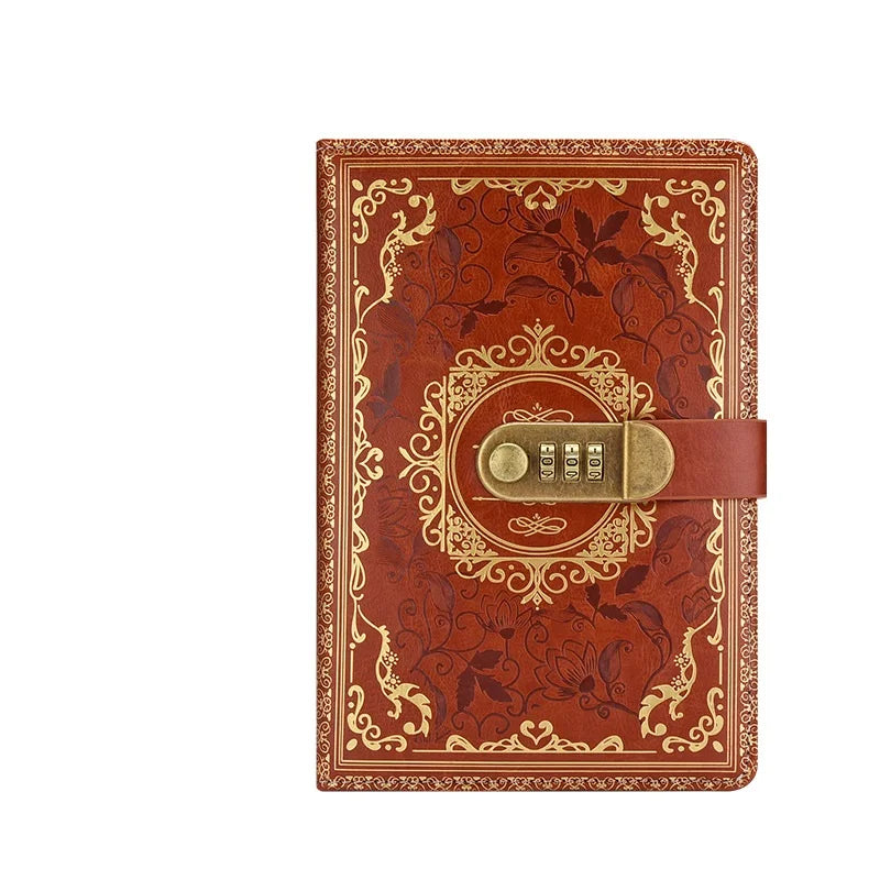 43384521293976Vintage Faux Leather Privacy Protected Diary