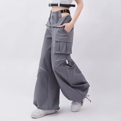 Wide Leg Zipper Pants