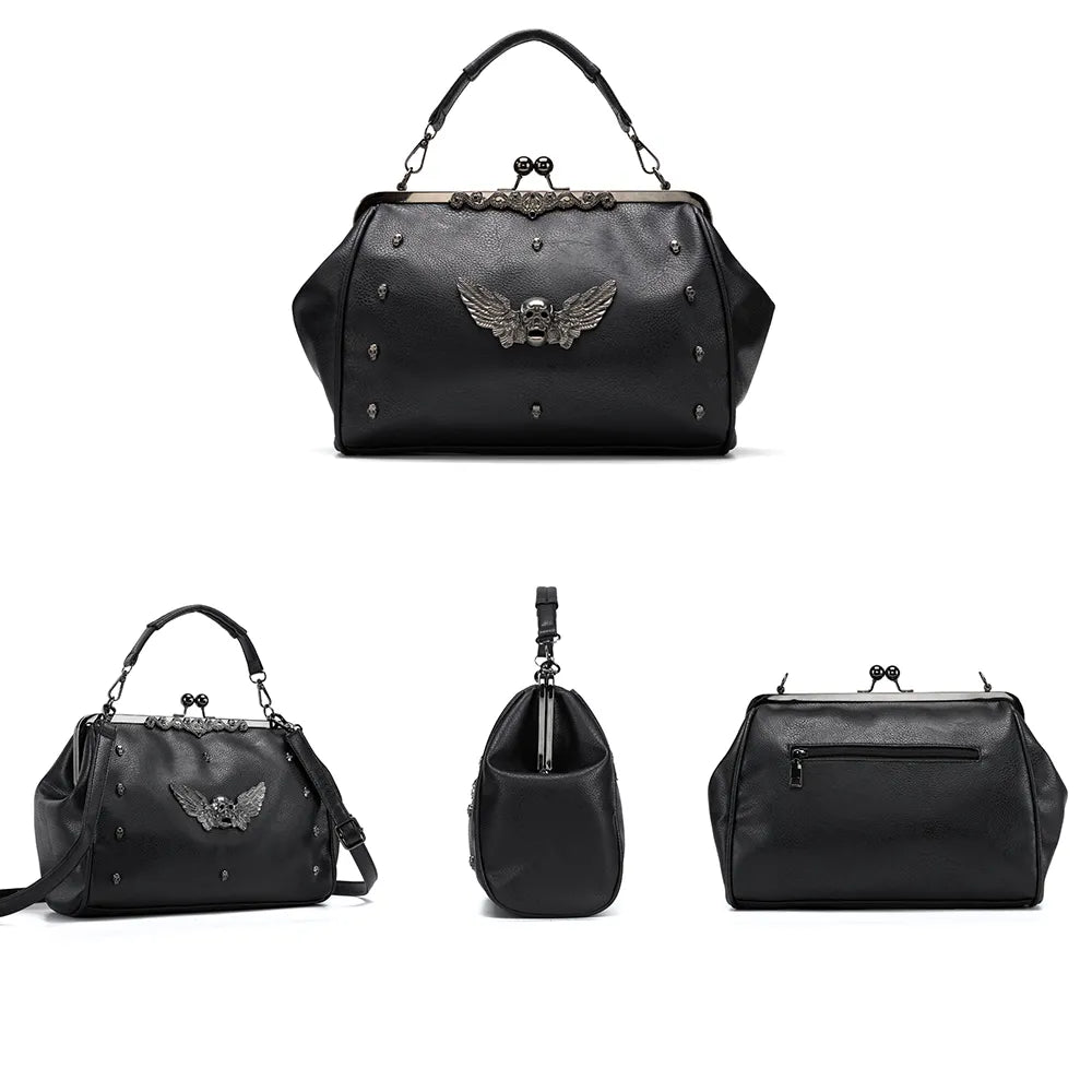 Black Skull Tote/Crossbody Bag