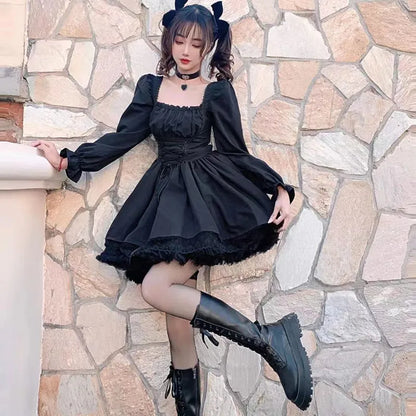 Lolita Puff Sleeve Goth Dresses