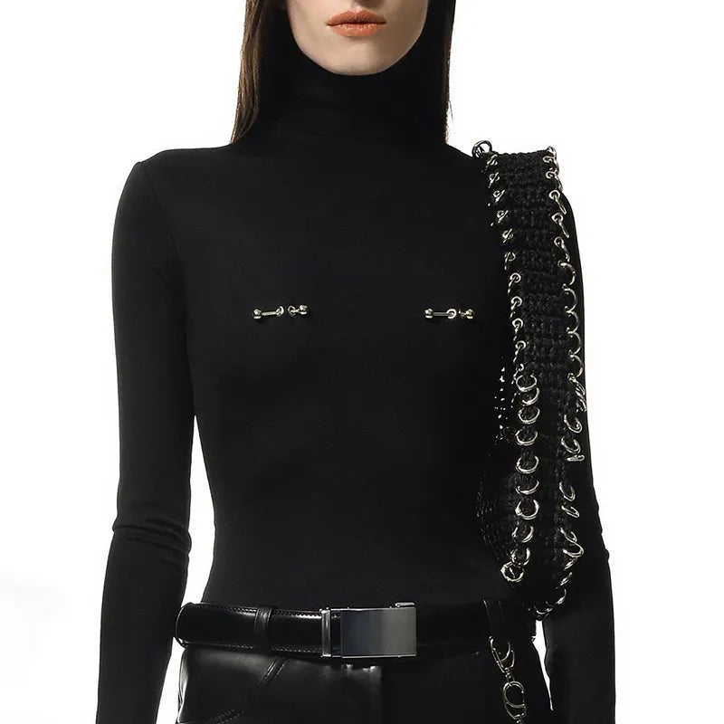 Edgy Turtlenecks with Embellishments