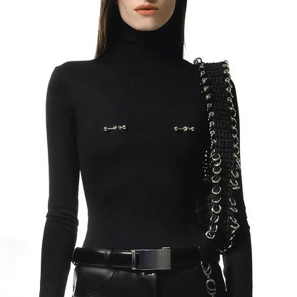 Edgy Turtlenecks with Embellishments