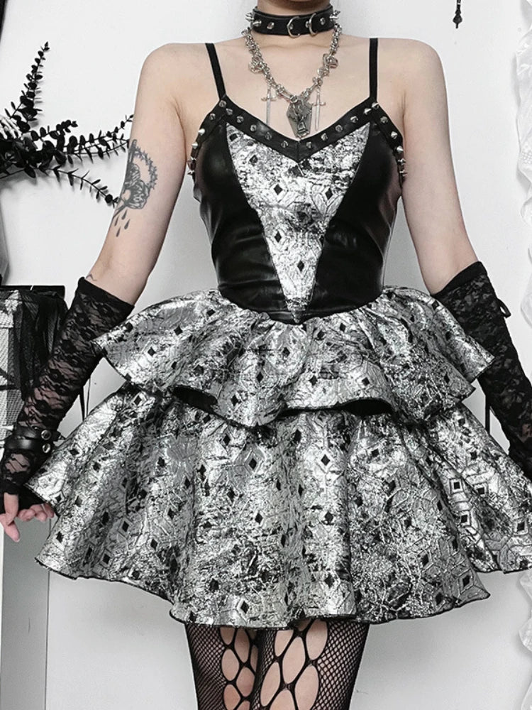 Silver Spaghetti Strap Lolita Dress