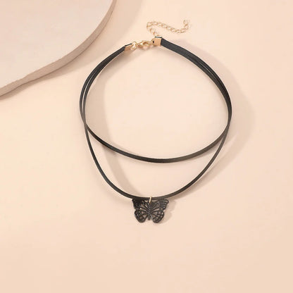 Vintage Black Velvet Butterfly Choker