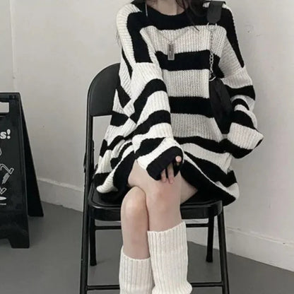 Gothic Knitted Stripes Sweater