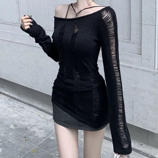 Grunge Hollow Out Knitted Sweaters