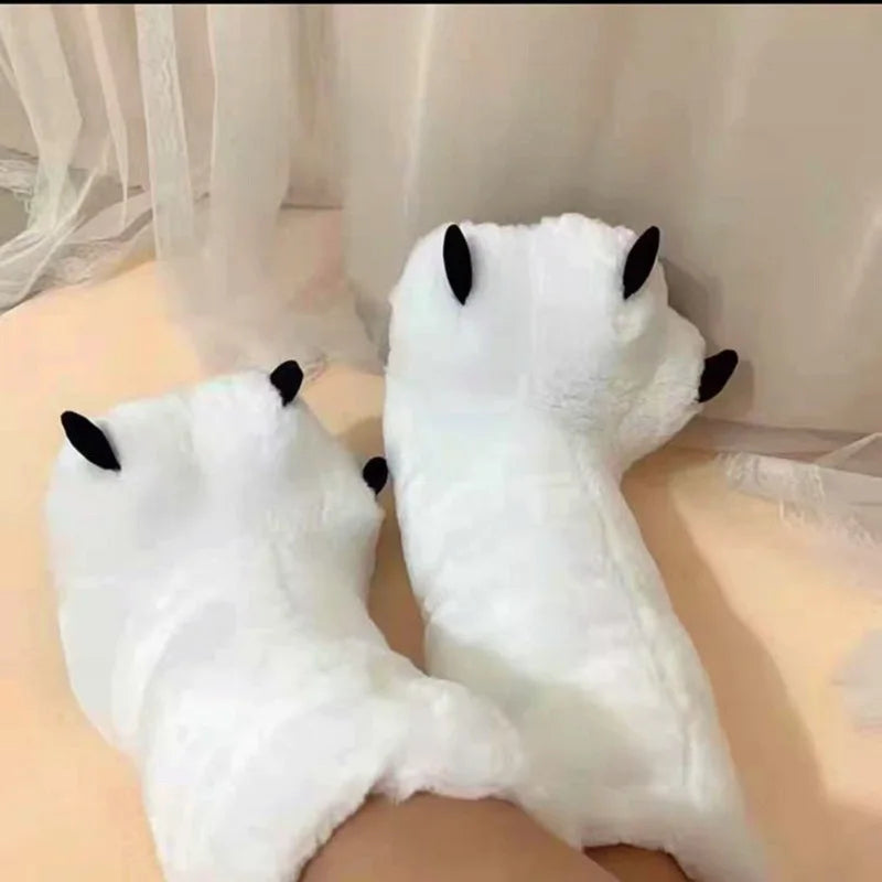 Short Cute Bear Claw Winter Slipper Boots