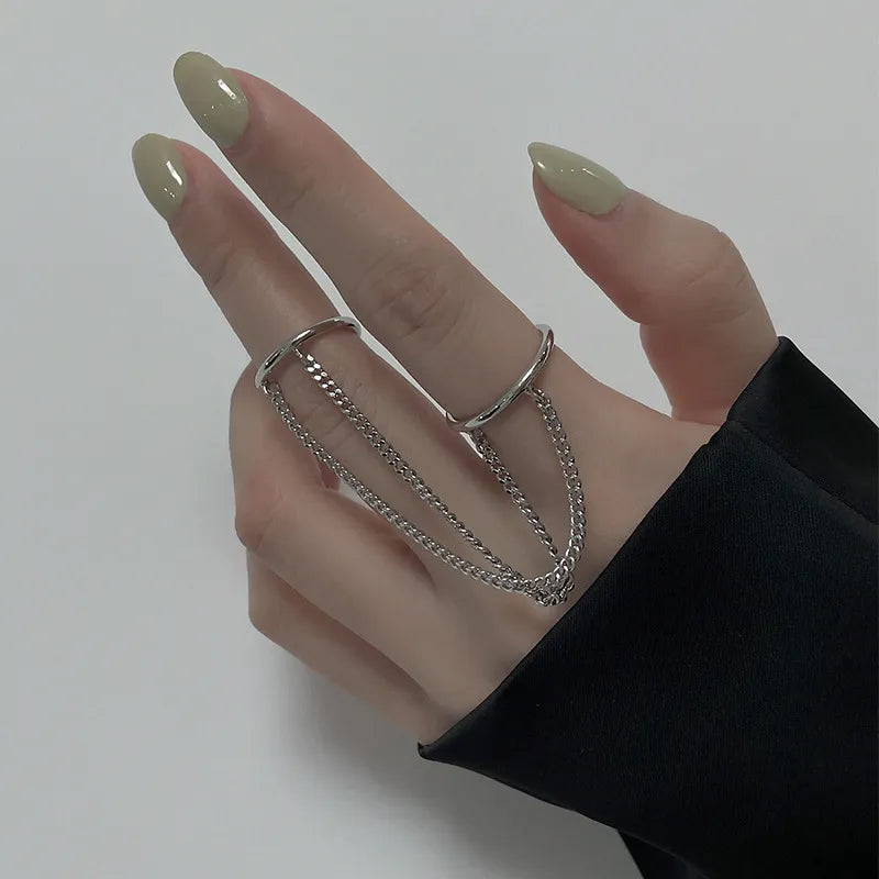 Gothic Rings with Chains