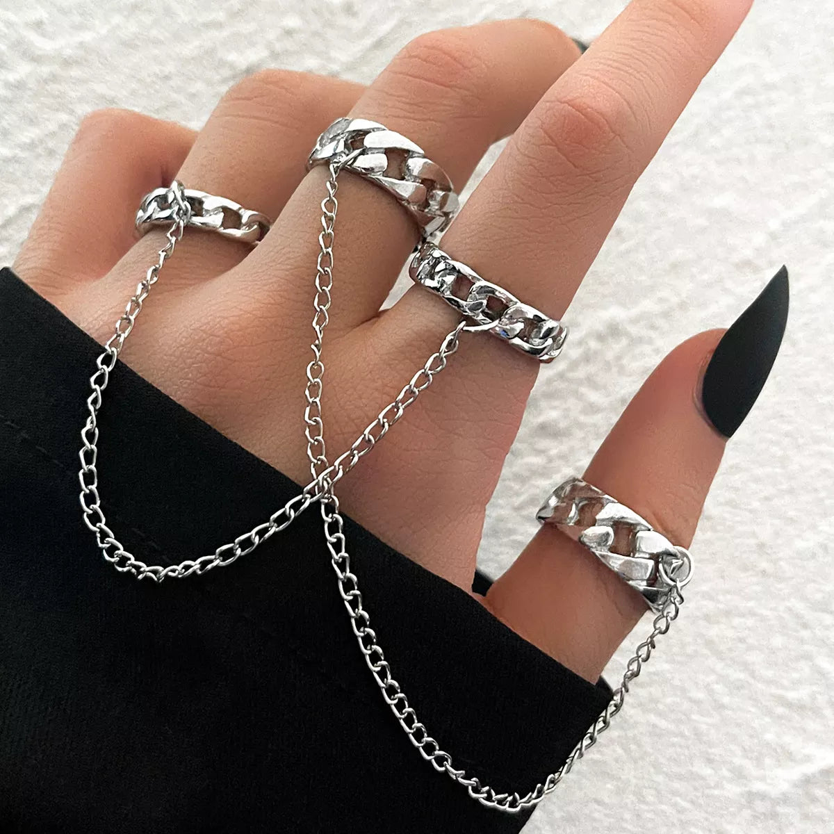 Gothic Rings with Chains