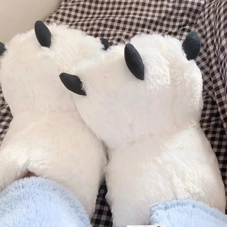 Cute Bear Claw Winter Slipper Boots